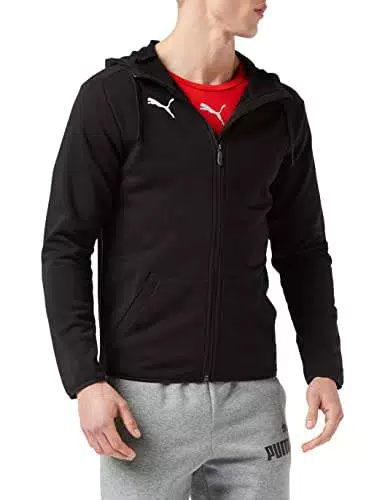 PUMA Liga Casual Hoody Jacket, Giacca Uomo, Nero Black White)