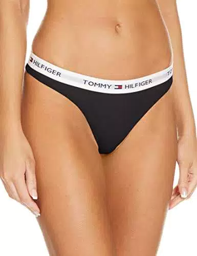 Tommy Hilfiger Microfiber Thong Iconic Perizoma, Nero