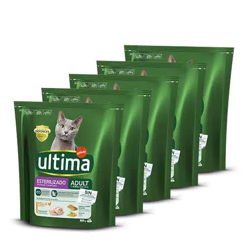 Ultima Cibo per Gatti Sterilizzati con Pollo: Confezione da 5 x 800g