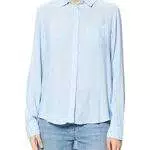 Wrangler Womens Blouse Shirt, Marina Blue, M
