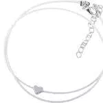 Cavigliera da donna Bracciale argento bianco multistrato Love Heart catena per sandali da spiaggia a piedi nudi regolabile Nützlich und praktisch