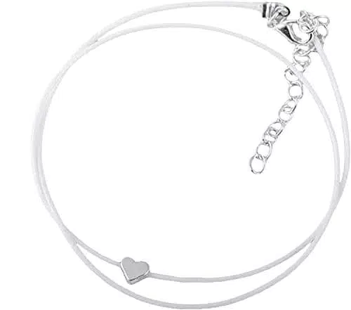 Cavigliera da donna Bracciale argento bianco multistrato Love Heart catena per sandali da spiaggia a piedi nudi regolabile Nützlich und praktisch
