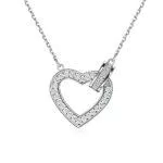 Czemo Collana da Donna a Cuore in Argento, in Argento Sterling 925 con Ciondolo Love