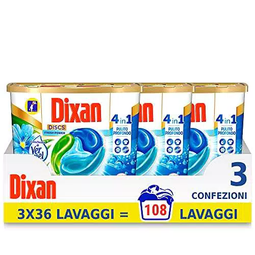 Dixan Discs Freschezza Di Vernel, Detersivo Lavatrice Predosato In Capsule