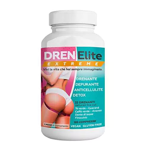 Dren Extreme 120 cpr Detox con 22 Drenanti naturali: Tè Verde Guaranà Lampone Mirtillo Ananas