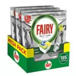Fairy Pastiglie Lavastoviglie Platinum - 195 Lavaggi - 3 confezioni da 65 lavaggi