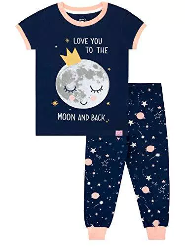 Harry Bear Pigiama per Ragazze Luna Vestibilitta Stretta Blu 4-5 Anni
