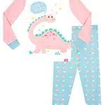 Harry Bear Pigiama per Ragazze Vestibilitta Stretta Dinosauro Rosa 2-3 Anni