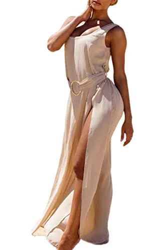 LikeJump Donna Chiffon Bohémien Caftan Vestito Lungo da Spiaggia Abito Maxi Parei Costume da Bagno Cover Up