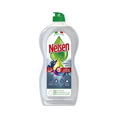 Nelsen Carboni Attivi Detersivo per Piatti a Mano, 900ml