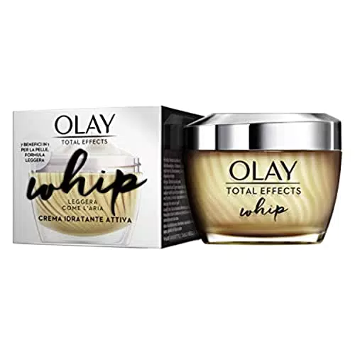 Olay Total Effects Whip - Crema viso idratante e nutriente 7 benefici in 1. Texture leggera come l’aria per una pelle giovane e radiosa senza rinunciare ad una senzazione di leggerezza - 50ml