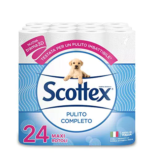 Scottex Pulito Completo Carta Igienica, Confezione da 24 Rotoli Maxi