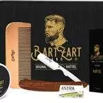 Set per la cura della barba BartZart con rasoio I Olio per barba di alta qualità I Cera per barba naturale I Pettine per barba in legno I Fragranza in legno di cedro