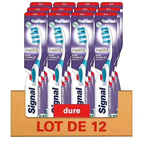 Signal - Spazzolino da denti x12 duro, Integral 8 Soin Complet