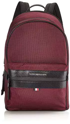 Tommy Hilfiger Elevated Nylon, Zaino Uomo, Borgogna Profonda