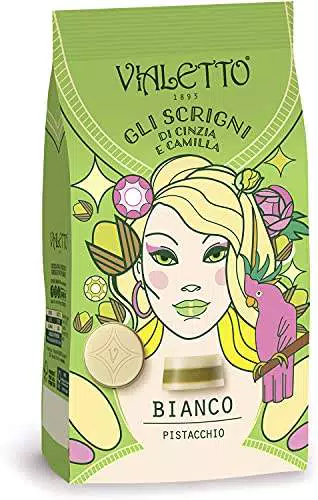Vialetto Gli Scrigni di Cinzia e Camilla, Praline al cioccolato bianco con crema al pistacchio