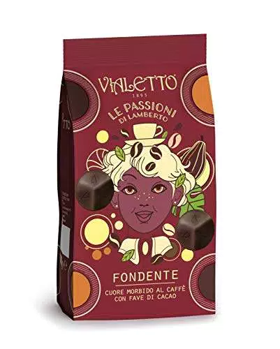 VIALETTO le Passioni di Lamberto, Praline Cioccolato Fondente Cuore al Caffè con Fave di Cacao