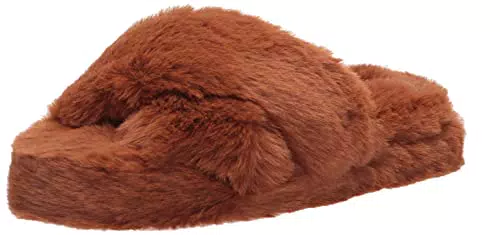Amazon Essentials Slipper Fluff Pantofola, Caramello