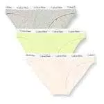 Calvin Klein 3PK Intimo in Stile Bikini, Coral Cor/Cyber Green/Grey