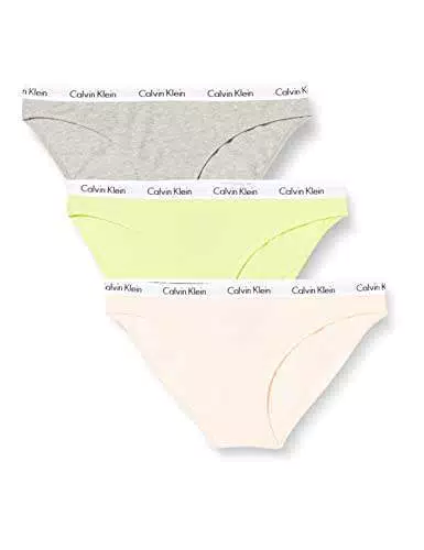 Calvin Klein 3PK Intimo in Stile Bikini, Coral Cor/Cyber Green/Grey