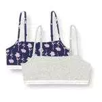 Calvin Klein Unlined Bralette 2PK Reggiseno, Grey Heather/Rozez Print