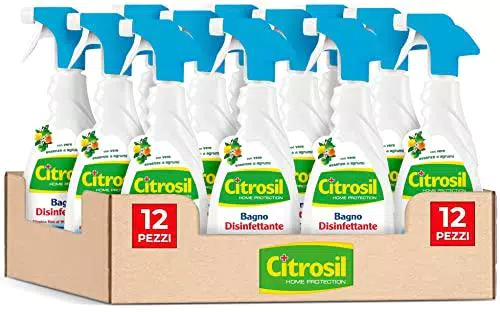 Citrosil Home Protection - Sgrassatore Bagno Disinfettante con Vere Essenze di Agrumi, 12 Confezioni
