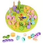 colmanda Giochi Montessori, Puzzle Numeri Legno Giocattoli di Legno per l'apprendimento di Numer