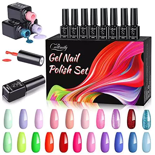 Creamify kit Smalto Semipermanente Serie Primavera ed Estate - 21pcs Gel Colori Unghie con Cartella Colori