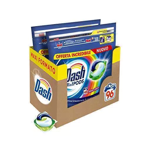 Dash Pods Detersivo Lavatrice In Capsule, 96 Lavaggi