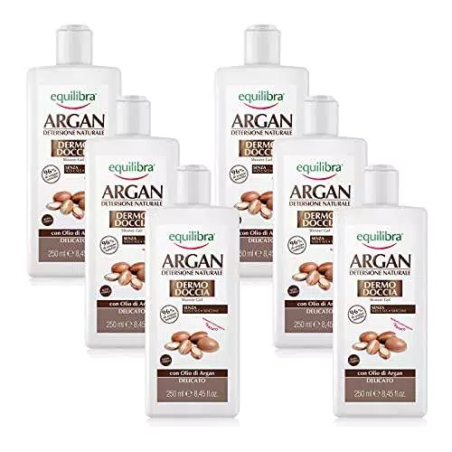 Equilibra Argan Dermo Doccia, Confezione da 6 Pezzi