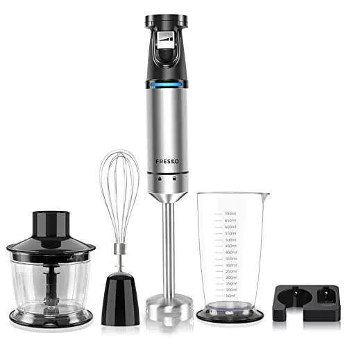 FRESKO Frullatore a immersione, set 5 in 1, n acciaio inox