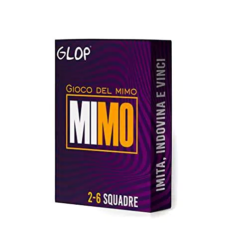 GLOP Mimo - Giochi da Tavolo - Mettete alla Prova le Vostre Abilità di Mimo - Divertente Gioco per Adulti e Famiglie - Bambini Sopra i 8 anni - Da 2 a 6 squadre - 1000 Parole e Frasi