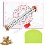 Kit mattarello, mattarello in Acciaio Inossidabile con Spessore e segni di misurazione Regolabili
