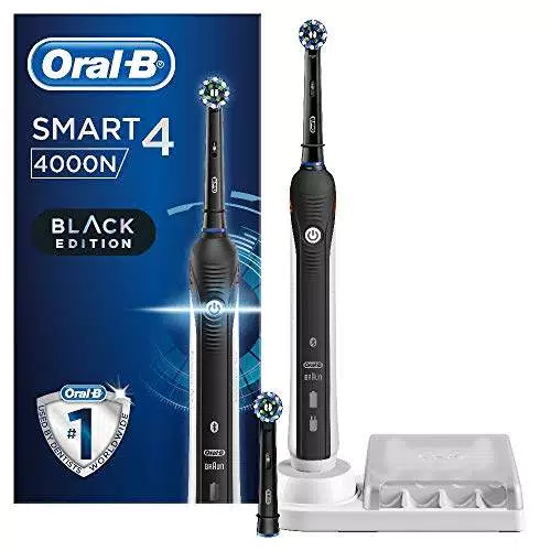 Oral-B Spazzolino Elettrico Ricaricabile Smart 4 - 4000N Nero Connesso Con Bluetooth