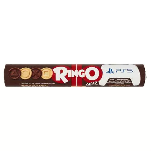 Pavesi Ringo Biscotti Farciti con Crema al Cacao, Snack per Merenda o Pausa Studio