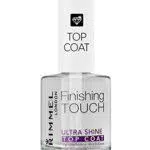 Rimmel London Top Coat Ultra Shine Finishig Touch ad Asciugatura Rapida per Smalto Unghie - Trasparente - 12 ml