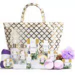 Spa Luxetique Set Bagno Doccia Donna alla Lavanda Confezione Regalo 15 Pezzi con Borsa a Mano Bagnoschiuma Olio Massaggio Lozione per San Valentino Compleanno Anniversaio Vacanza
