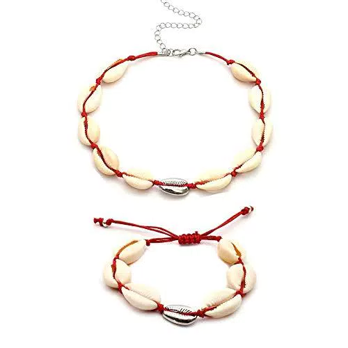 1 set di collana e bracciale da donna Procon™ con conchiglia naturale per donna collana girocollo da donna gioielli hawaiani bohémien