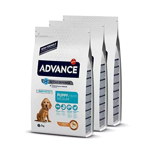 Advance Puppy Medium - Cibo per Cucciolo di Razza Media con Pollo - Confezione 3 x 3kg - Total 9kg