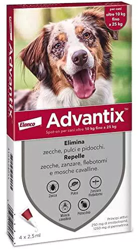 Advantix Spot-on antiparassitario per Cani da 10 Kg a 25 Kg