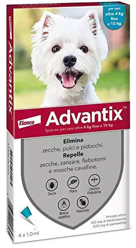 Advantix Spot-on antiparassitario per Cani da 4 Kg fino a 10 Kg