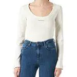 Calvin Klein Jeans Micro Branding Scoop Neck LS Tee T-Shirt