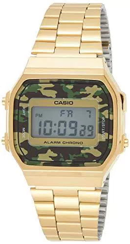 Casio Orologio Digitale Quarzo Unisex con Cinturino in Acciaio Inox A168WEGC-3EF