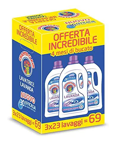 Chanteclair, Detersivo per Lavatrice al Profumo di Lavanda - formato da 1150mlx3