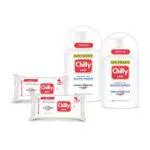 Chilly, Kit Routine con Detergente Intimo Ciclo e Salviette Igiene Intima - Detergente per L'Igiene Intima con Formula Purificante - Salviettine Ideali per Uso Quotidiano - pH 3.5-4 Pezzi
