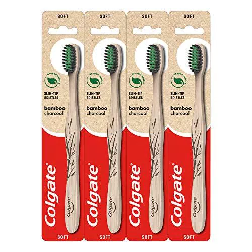 Colgate Set di 4 spazzolini da denti morbidi in bambù