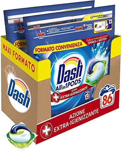 Dash Pods Detersivo Lavatrice In Capsule, 86 Lavaggi