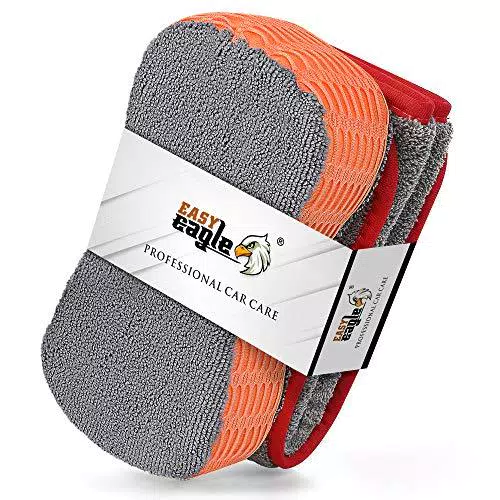 EASY EAGLE Panno in Microfibra e Spugna per Lavaggio Kit Pulizia Auto