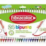 FIBRACOLOR Pennarelli Bipunta, confezione 24 colori