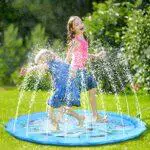 Fostoy Tappetino Gioco d'Acqua per Bambini, 172cm Spruzzi e Splash Tappeto Gioco d'Acqua da Giardino